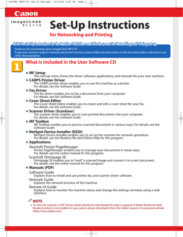 Canon imageCLASS MF5770 Specifications Canon imageCLASS MF5770 Specifications