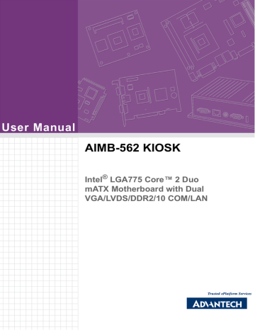 Advantech AIMB-562 KIOSK User manual | Manualzz Advantech AIMB-562 KIOSK User manual | Manualzz
