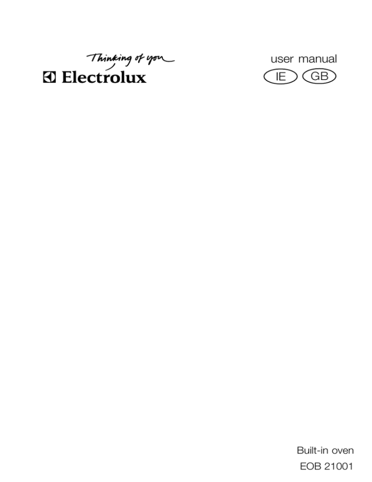 Electrolux EOB 21001 User manual Electrolux EOB 21001 User manual