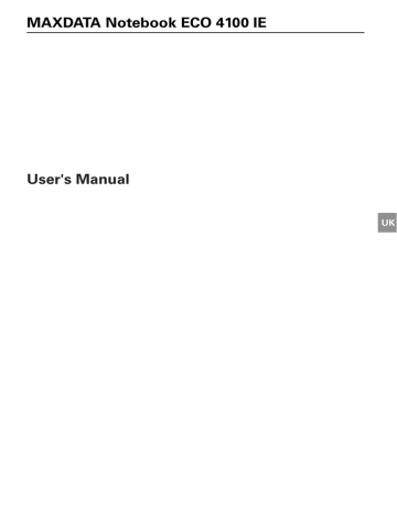 User's manual | MAXDATA ECO 4100 IE User`s manual | Manualzz User's manual | MAXDATA ECO 4100 IE User`s manual | Manualzz