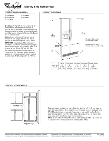 Whirlpool ED5LHAXWS User manual Whirlpool ED5LHAXWS User manual