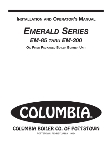 Columbia EMG-31 140 Operator`s manual Columbia EMG-31 140 Operator`s manual