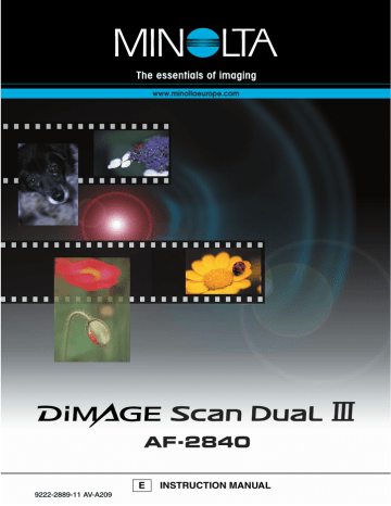 Minolta DiMAGE Scan Dual III AF-2840 Instruction manual Minolta DiMAGE Scan Dual III AF-2840 Instruction manual
