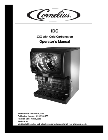 User manual | Cornelius IDC 2XX Operator`s manual | Manualzz User manual | Cornelius IDC 2XX Operator`s manual | Manualzz