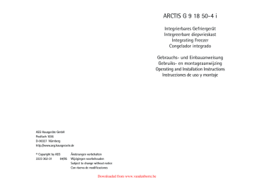 AEG ARCTIS G 9 18 50-4 i Operating instructions AEG ARCTIS G 9 18 50-4 i Operating instructions