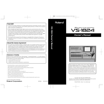 Roland VS-1824CD Owner`s manual | Manualzz Roland VS-1824CD Owner`s manual | Manualzz