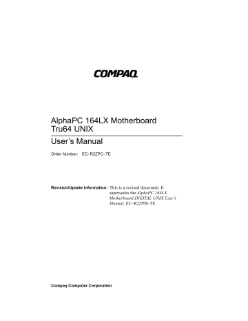 Compaq AlphaPC 164LX User manual | Manualzz