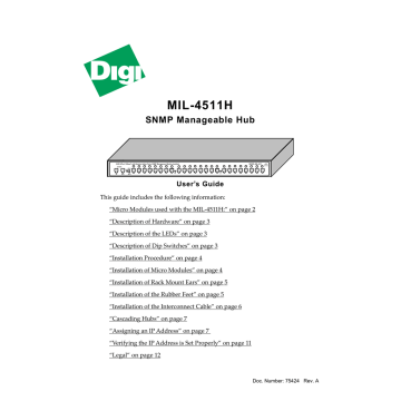 Digi MIL-4511H User`s guide | Manualzz