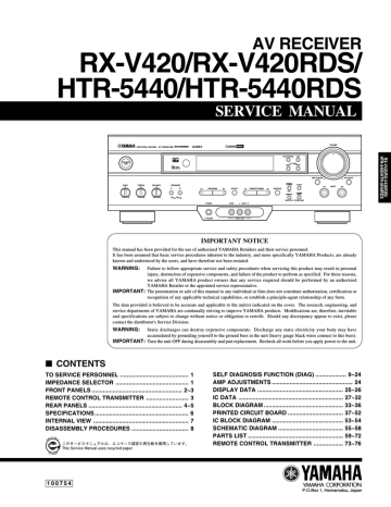 Yamaha HTR-5440RDS Service manual | Manualzz