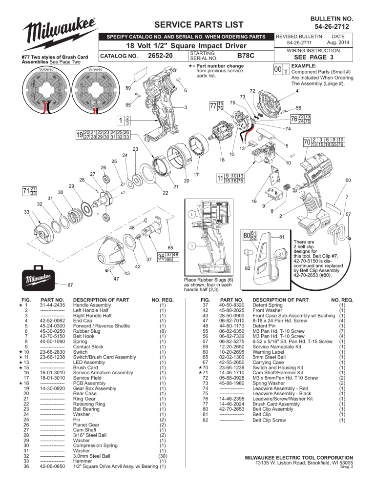 Milwaukee 2652-20 User manual Milwaukee 2652-20 User manual