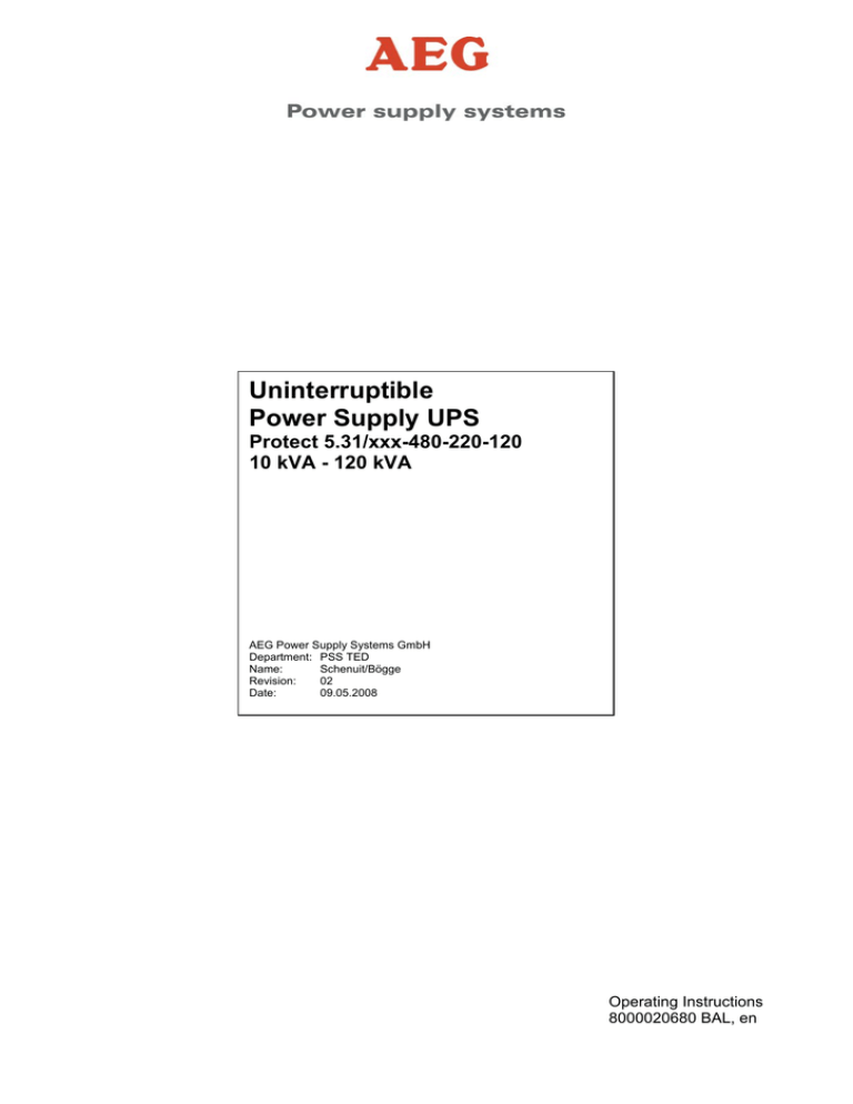 AEG Protect 5.31 Operating instructions AEG Protect 5.31 Operating instructions