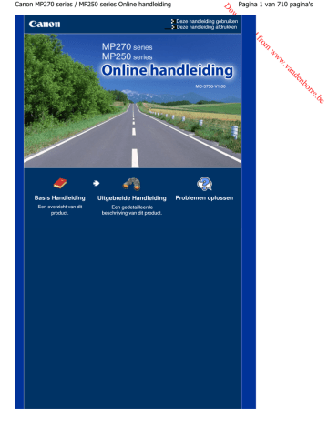Handleiding | Canon MP270 series / MP250 series Online | Manualzz Handleiding | Canon MP270 series / MP250 series Online | Manualzz