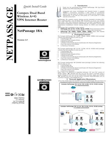 Compex NetPassage 18A Install guide | Manualzz