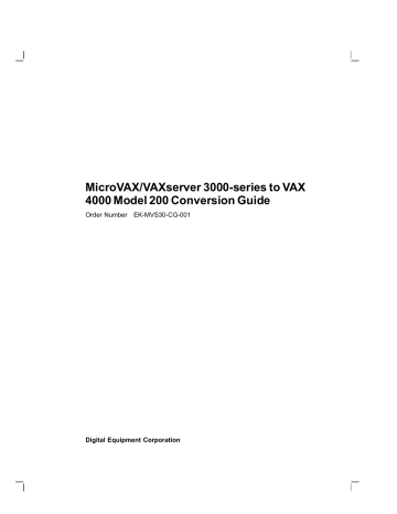 Vax 4000 Model 200 User manual Vax 4000 Model 200 User manual