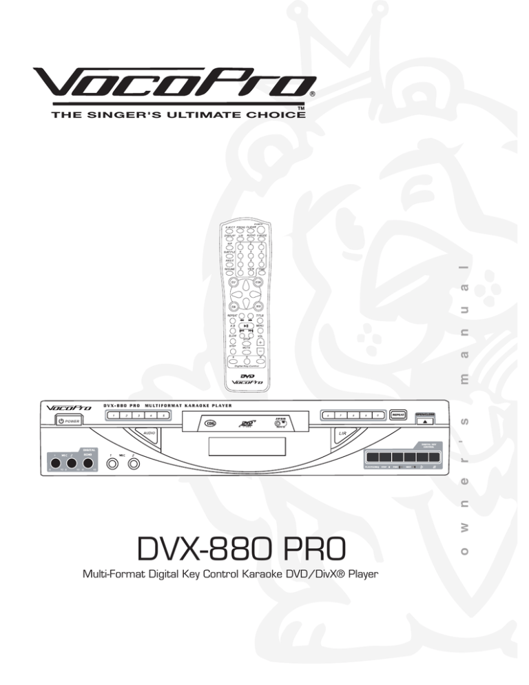 VocoPro PKJ-9090PRO Operating instructions VocoPro PKJ-9090PRO Operating instructions