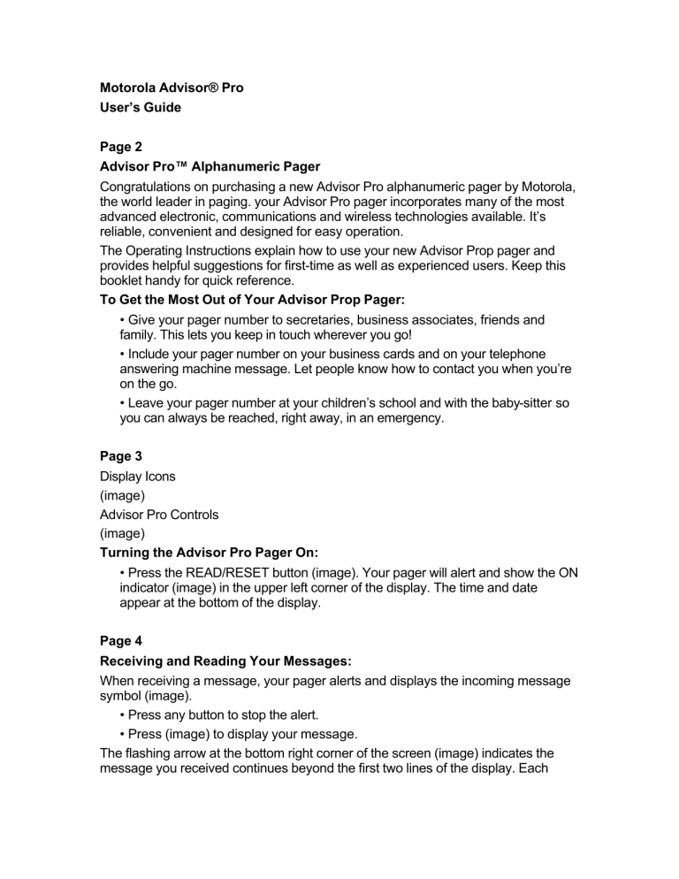 Motorola ADVISOR ELITE User manual Motorola ADVISOR ELITE User manual