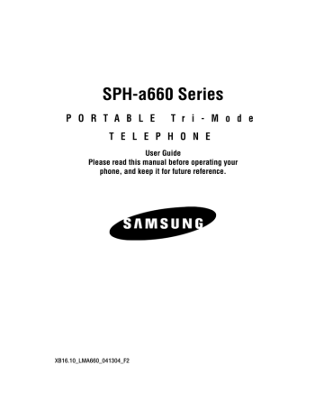 A660 - SPH Cell Phone | User Guide | Samsung A660 | Manualzz A660 - SPH Cell Phone | User Guide | Samsung A660 | Manualzz