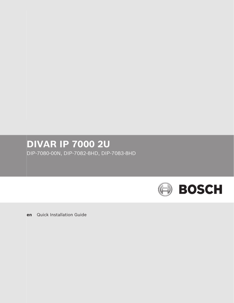 Bosch DIP-7082-8HD Installation guide Bosch DIP-7082-8HD Installation guide
