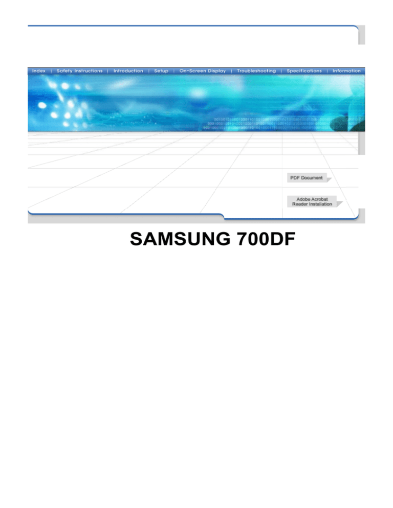 Samsung 700DF Specifications Samsung 700DF Specifications