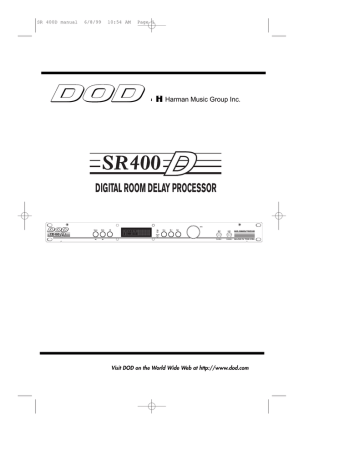 DOD SR400D Operating instructions | Manualzz