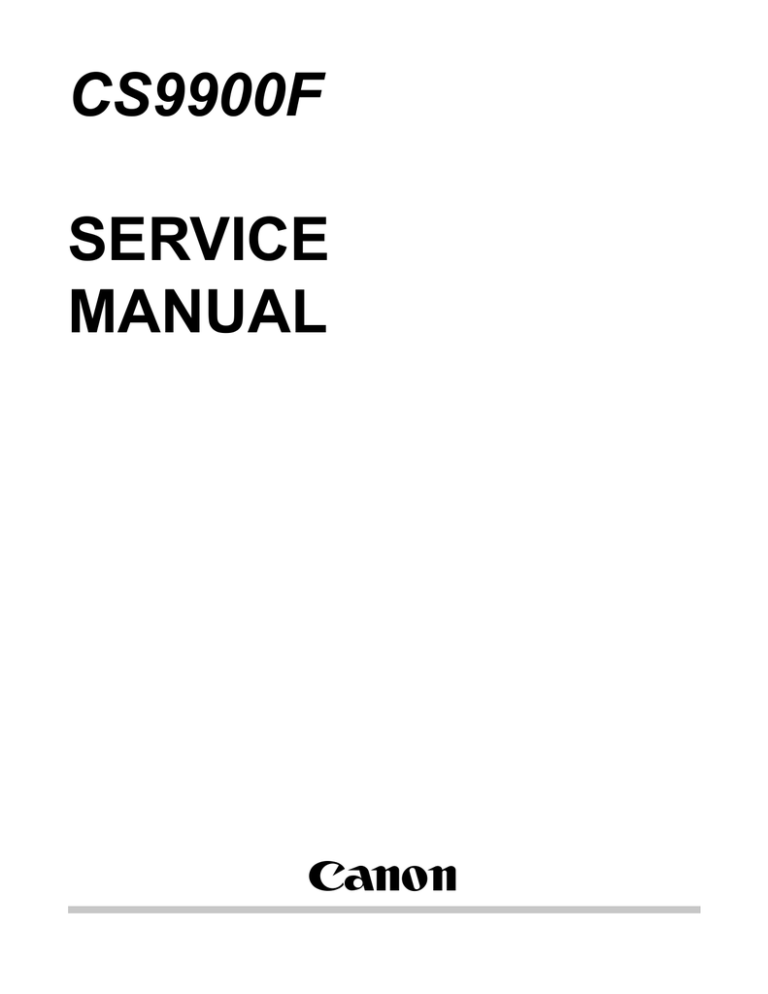 Canon CanoScan 9900F Service manual Canon CanoScan 9900F Service manual