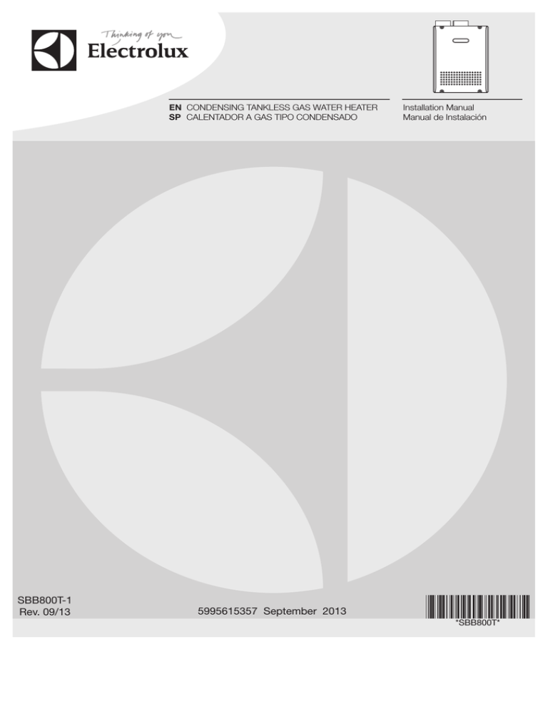 Electrolux EP19WI30LS Installation manual Electrolux EP19WI30LS Installation manual