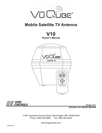 Owner's manual | VuQube Mobile Satellite TV Antenna Owner`s manual | Manualzz Owner's manual | VuQube Mobile Satellite TV Antenna Owner`s manual | Manualzz
