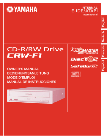 Yamaha CD Recordable/Rewritable Drive CRW-F1 User manual Yamaha CD Recordable/Rewritable Drive CRW-F1 User manual