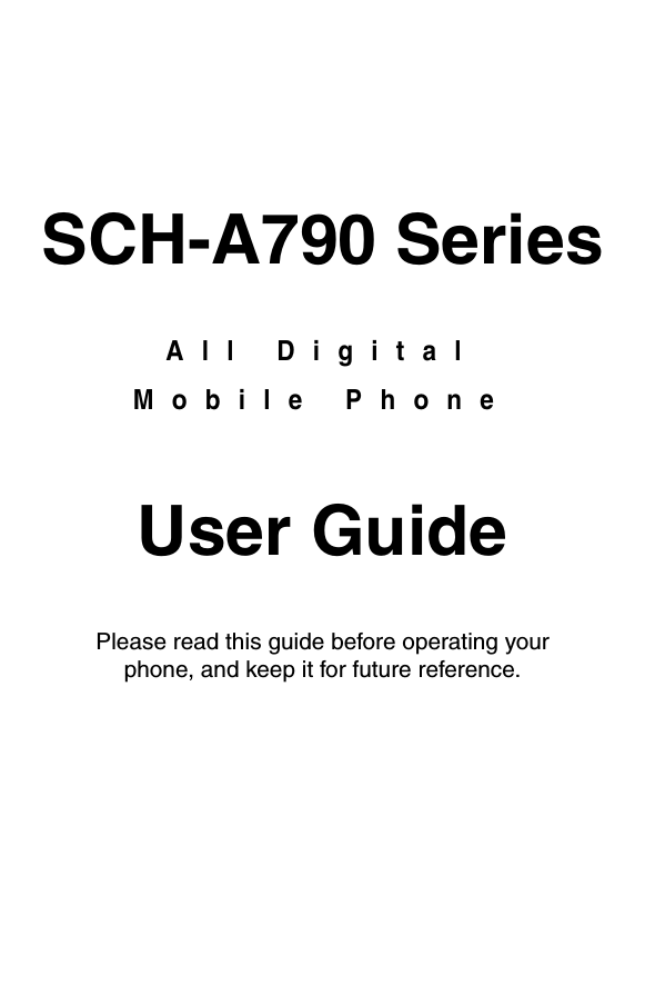 Samsung 790 Series User guide Samsung 790 Series User guide