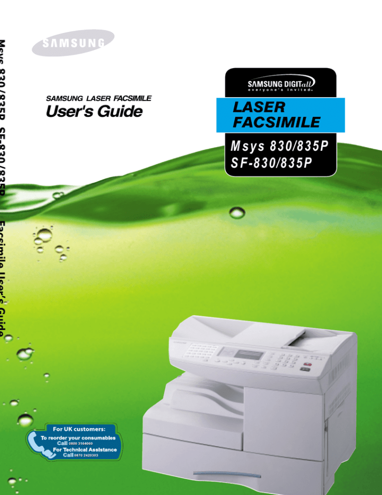 Samsung 835P User`s guide Samsung 835P User`s guide