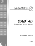 MediaMatrix CAB 4n CobraNet User manual