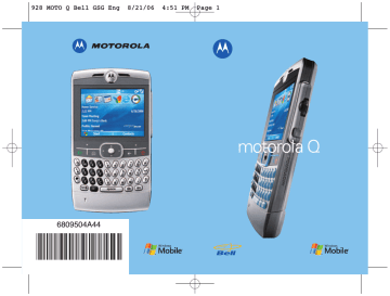 Motorola | HS830 - Wireless Pendant Headset | User manual | 928 MOTO Q Bell GSG Eng | Manualzz