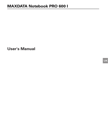 User's manual | MAXDATA PRO 600 I User`s manual | Manualzz