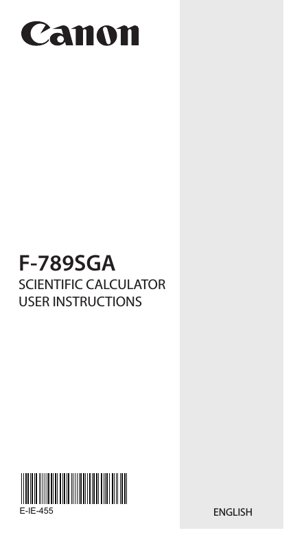 Canon F-789SGA Specifications Canon F-789SGA Specifications
