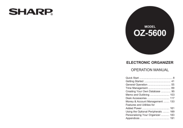 Sharp OZ-5600 Calculator Operation Manual | Manualzz