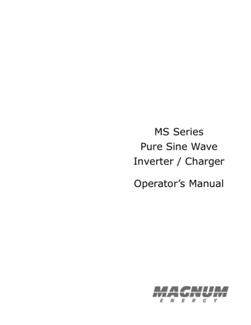 User manual | Magnum Energy MS Series Operator`s manual | Manualzz