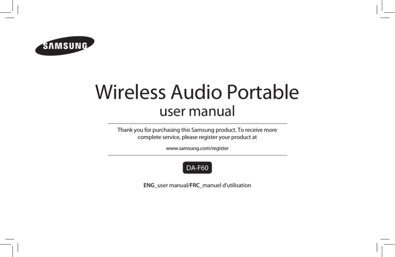 Samsung DA-F60 User manual Samsung DA-F60 User manual