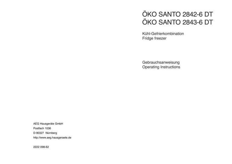 AEG 2842-6 I Operating instructions AEG 2842-6 I Operating instructions