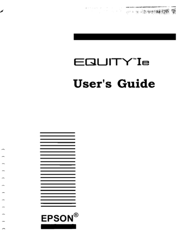 Epson Equity Ie Q50188015-1 User`s guide | Manualzz