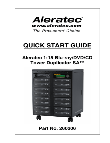 Aleratec 260206 1:15 Blu-ray DVD CD Tower Duplicator SA User guide | Manualzz