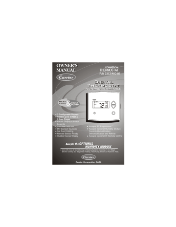 Carrier 33CS400-01 Owner`s manual | Manualzz Carrier 33CS400-01 Owner`s manual | Manualzz