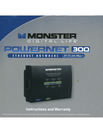 Monster PowerNet 300 Specifications | Manualzz