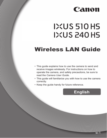 Canon IXUS Wireless User guide Canon IXUS Wireless User guide