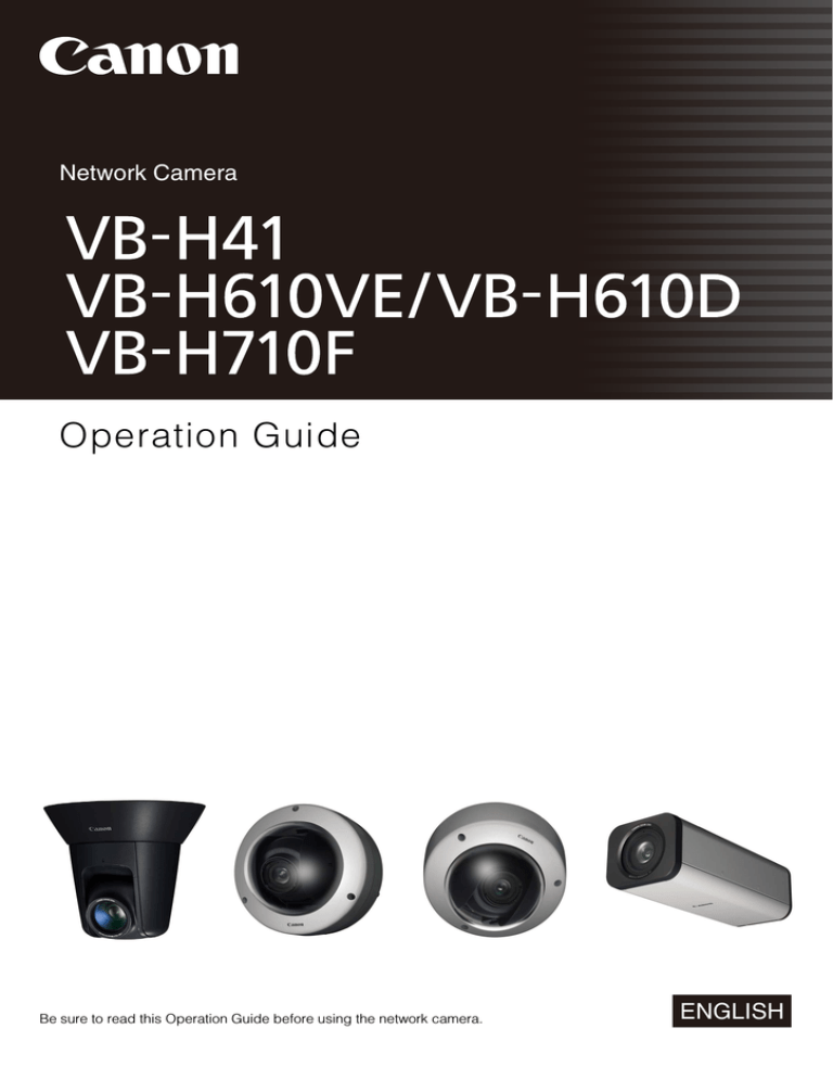Canon VB-H610D Installation guide Canon VB-H610D Installation guide