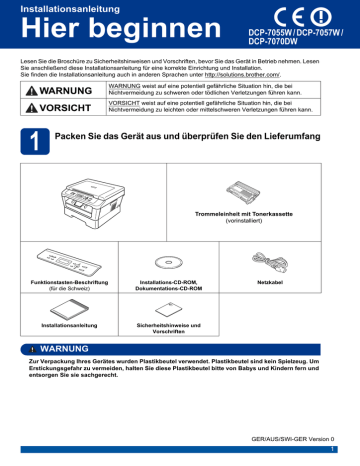 Brother DCP-7070DW Bedienungsanleitung | Manualzz Brother DCP-7070DW Bedienungsanleitung | Manualzz