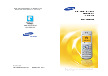 Samsung SCH-N380 User`s manual | Manualzz