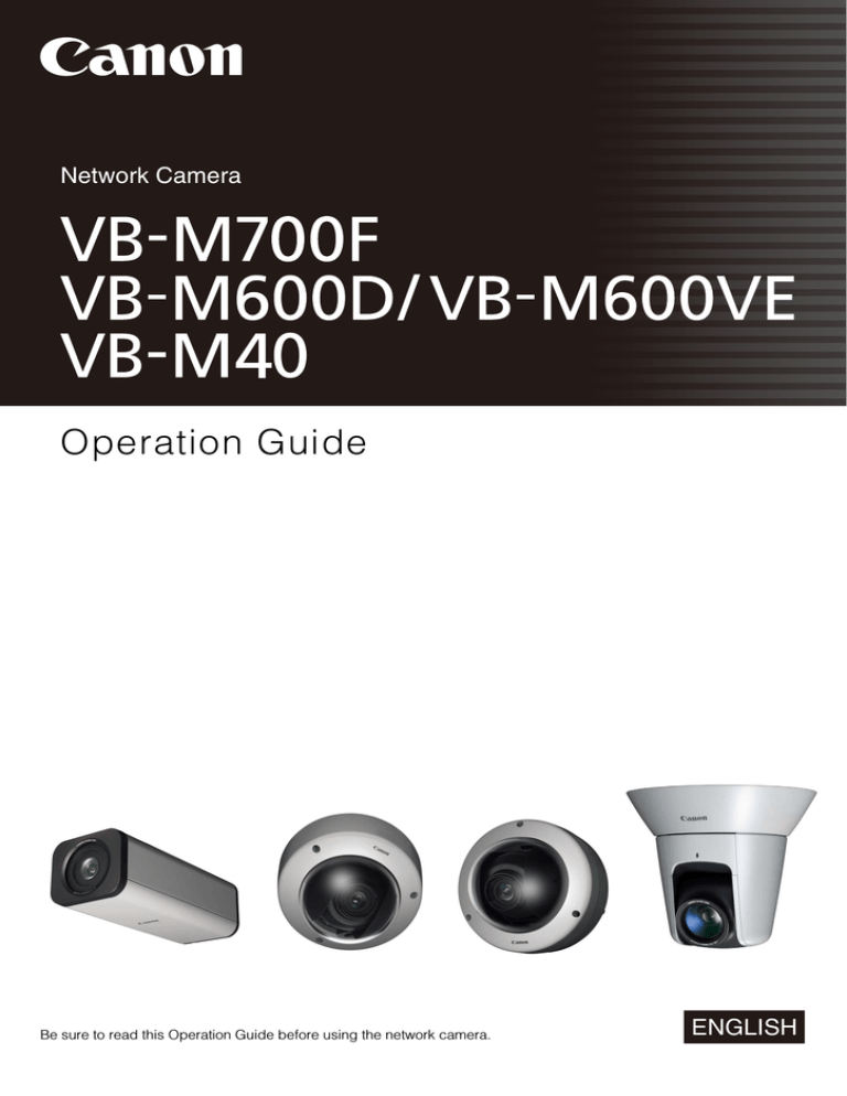 Canon VB-M700F User`s manual Canon VB-M700F User`s manual