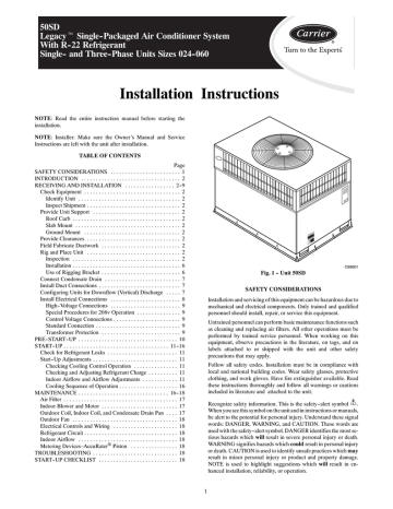 Carrier 50SD Instruction manual | Manualzz