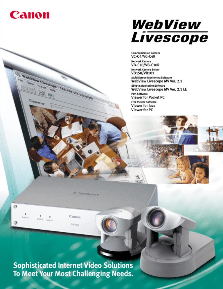 Canon WebView LivescopeMV Specifications Canon WebView LivescopeMV Specifications