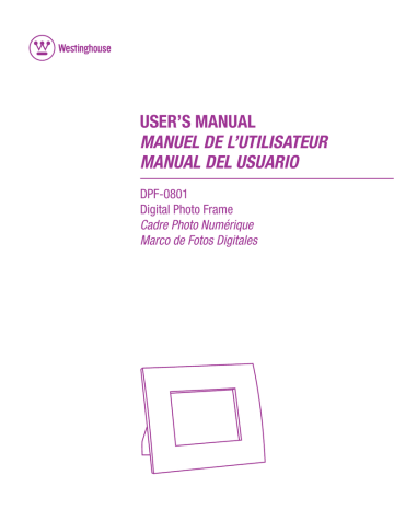 User's manual | Westinghouse DPF-0801 - Digital Photo Frame User`s manual | Manualzz